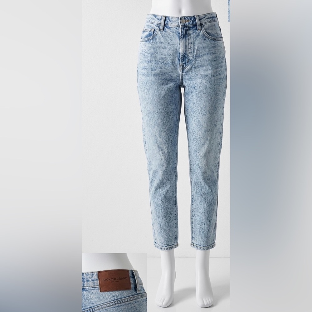 Lucky Brand Drew Mom Jeans High Rise Acid Wash Tapered Denim Women’s 8/29R